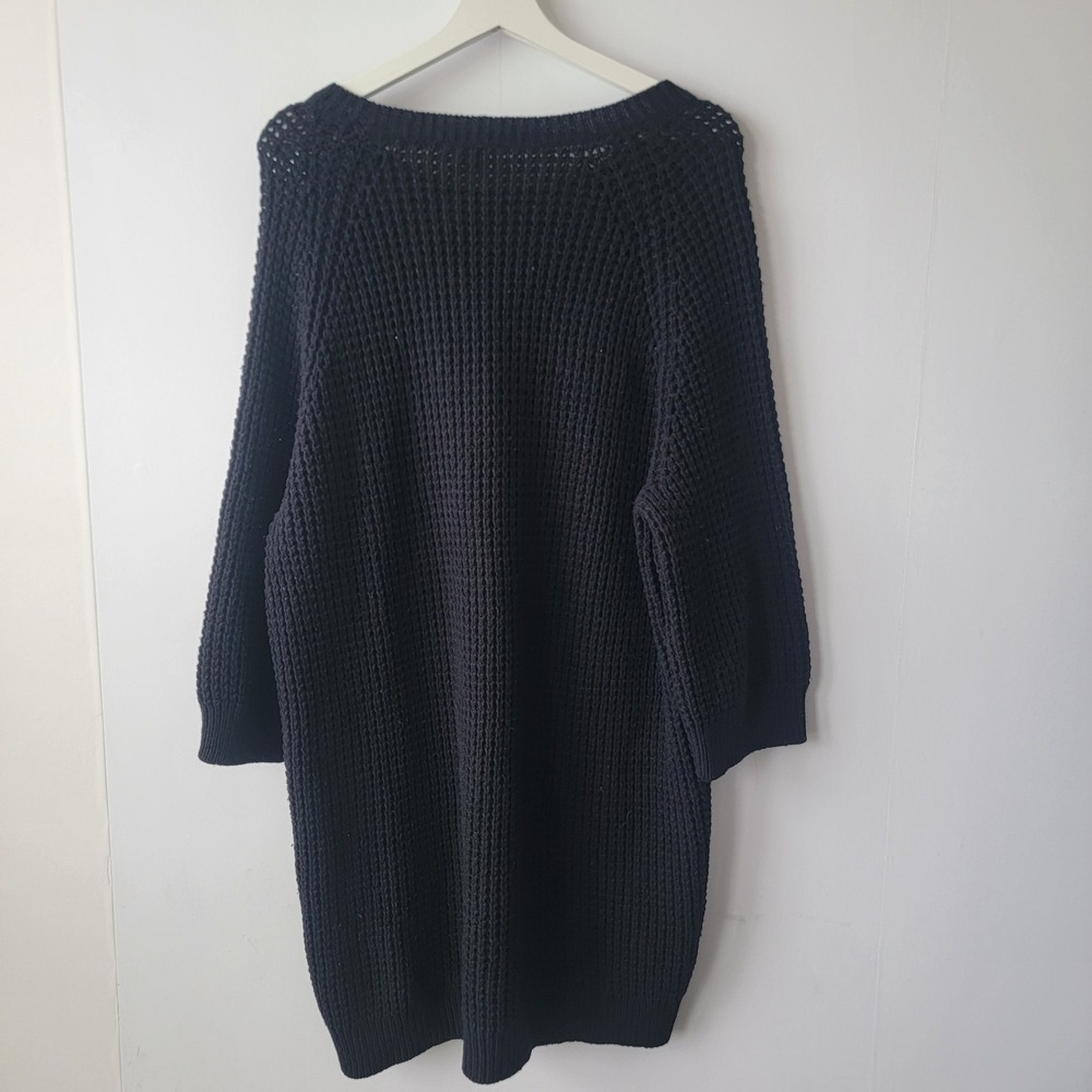 COS women's knitted crew neck sweater dresssize M 3/4 sleeve black - Picture 2 of 7